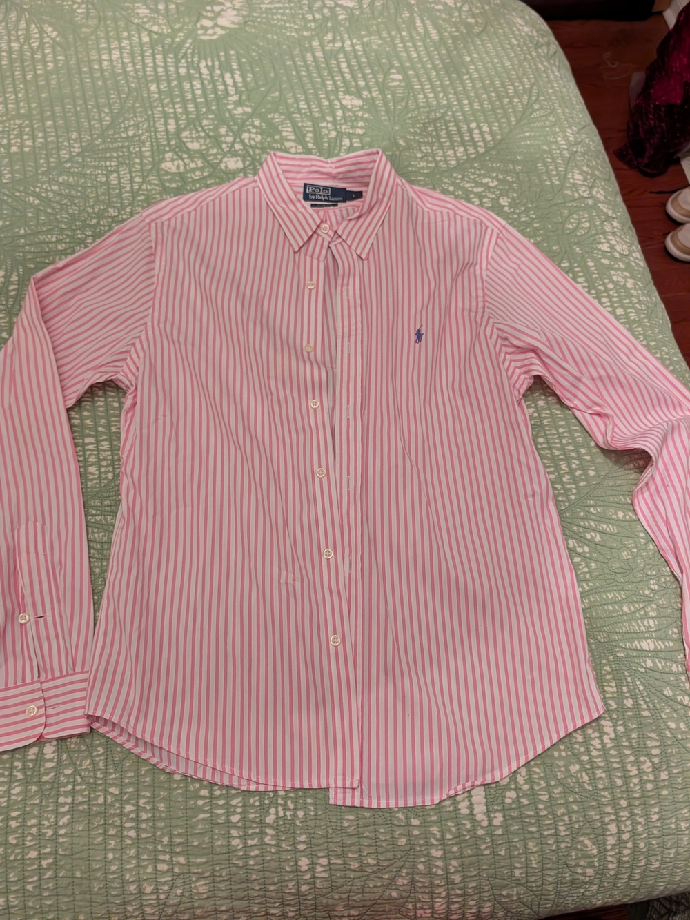 Ralph Lauren Pink and White Striped Dress Shirt
